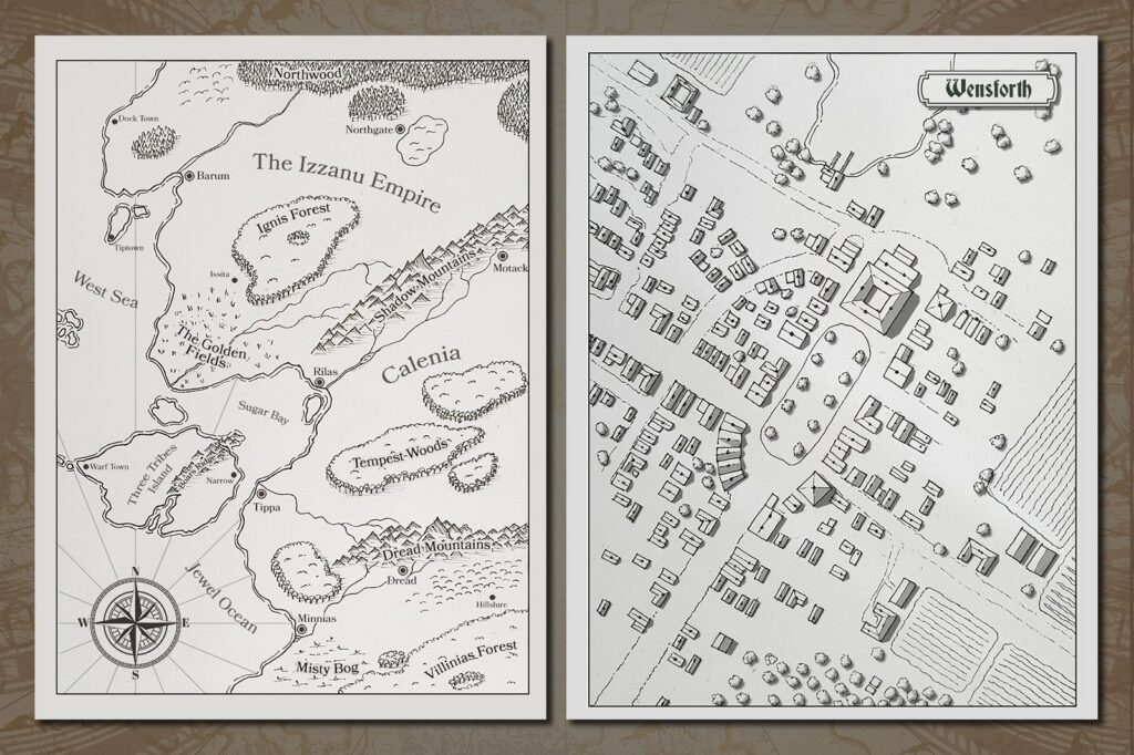 Regional and city map examples